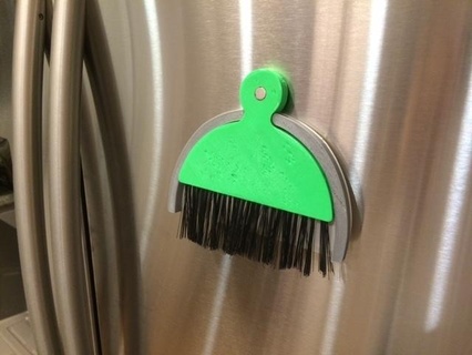 mini broom & dust pan countertopchallenge kitchen tool magnet dining 3d print model - Mito3D