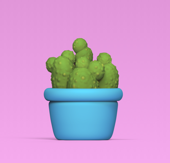 mini cactus cute plant miniatures sculpture art cartoon decorative ornament vase fun 3d print model - Mito3D
