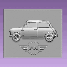 Mini Wagen Plakette Kunst Zeichen 3d print model - Mito3D
