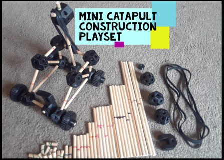 mini catapulta construção conjunto brinquedos balista conjuntos sistemas crossbowsandcatapults edc feito mão física estilingue tinkertoys jogos 3d print model - Mito3D