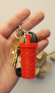 mini coffee weave tumbler keychain capsule starbucks pendant charm cup stash stl 3d print model - Mito3D