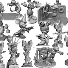 mini collection mickey mouse 20 models stl chip 3d print model - Mito3D