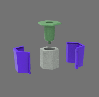 mini béton pot moule 3 géométrique ciment spécifique fleur plâtre 3d print model - Mito3D
