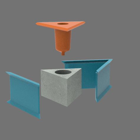 mini concrete pot mold 4 geometric cement specific flowerpot plaster 3D print model - Mito3D
