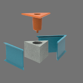 mini hormigón maceta molde 4 geométrico cemento específico yeso 3d print model - Mito3D