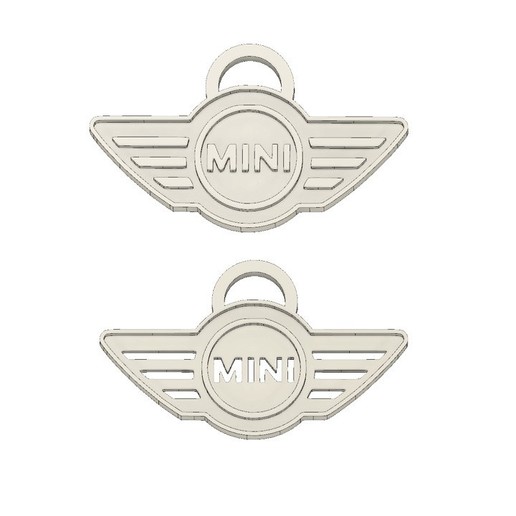 mini cooper logo porte-clés de la mode anneau clé 3D print model - Mito3D