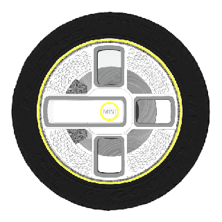 mini tonnelier électrique roues face arrière roue voiture détail haute poly jante pneu course bande roulement accessoires 3d print model - Mito3D