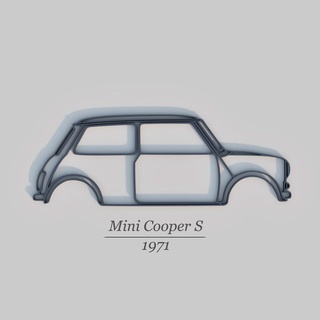 mini Cooper duvar süs arabalar eski okul nostaljik klasik Sanat dekorasyon 3d düşük polly özel garaj rc araba 3d print model - Mito3D