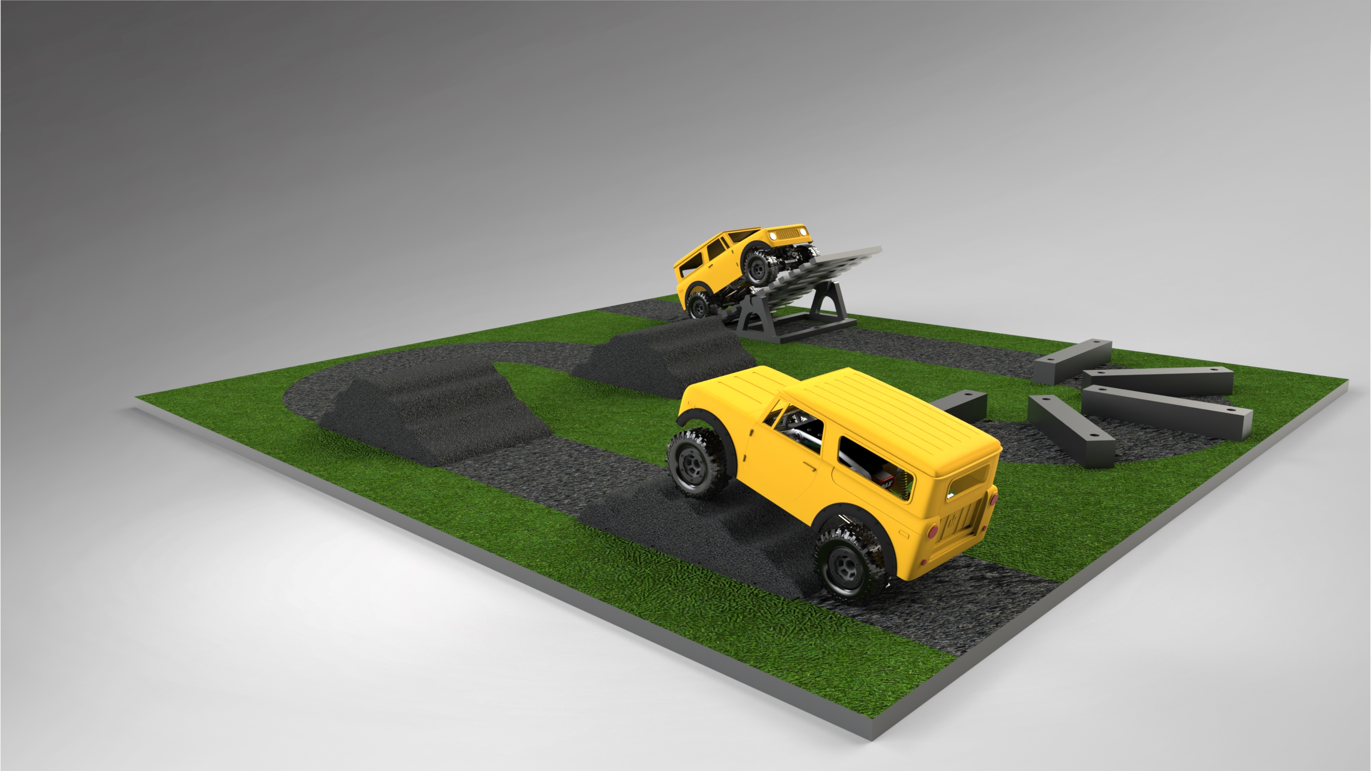 mini crawler course track coarse rc car axial traxxas 3d hobby mini-z element panda kyosho race scx24 rock 3D print model - Mito3D