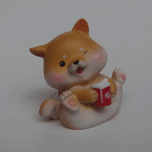 mini fofa figura Shiba inu aguarde copo enfeites n001 3d print model - Mito3D