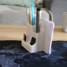 mini desk organizer usb pen notes storage 3d print model - Mito3D