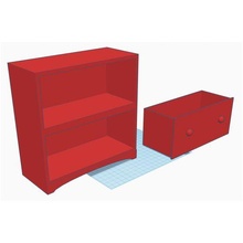 mini doll dresser drawer included architecture furniture accessory 18 inch bedroom 3d print model - Mito3D