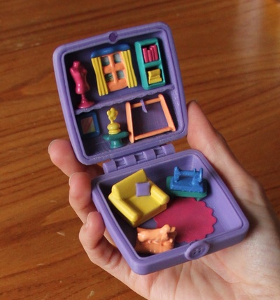 mini dollhouse -polly pocket- sewing workshop game polly pocket dolls art toy vintage miniature tiny house furniture 3d print model - Mito3D