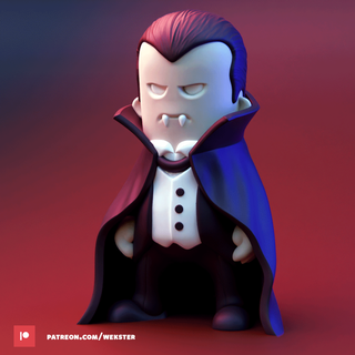 mini Dracula chibi mignonne multicolore multimatériau wekster vampire 3d print model - Mito3D