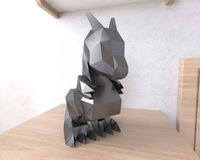 mini Drago lowpoly animale geometrico origami arte scultura statua sfaccettato decorativo modello parete Basso poli fantasia 3d print model - Mito3D