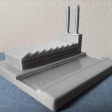 mini Fabrikası gerçek nehir aracı 3d baskı su heykel okul eski model mikro oyun fabrika masa bacalar baca kanal bina blok terk edilmiş 3d print model - Mito3D