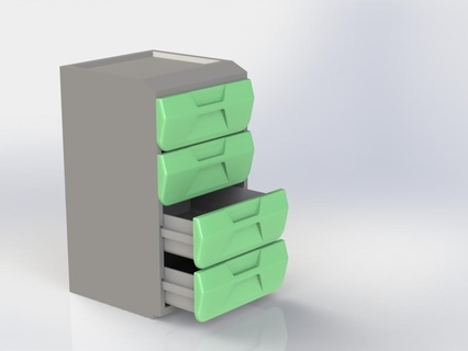 mini filing cabinet home furniture filingcabinet storage safe rack drawer 3d print model - Mito3D