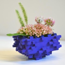 mini maceta casa cuadro los cubos de la decoración flores jardín matemática arte 3d print model - Mito3D