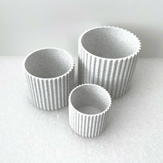 mini fluted planter set 3d print model - Mito3D