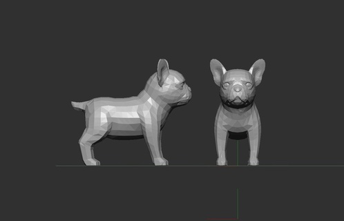 mini french bulldog low polly model 3d model french bulldog dog nature mammal animal pet sculpture  3d print model - Mito3D