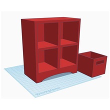 mini furniture cube storage shelf architecture 18 inch doll bin stackable unit accessories 3d print model - Mito3D