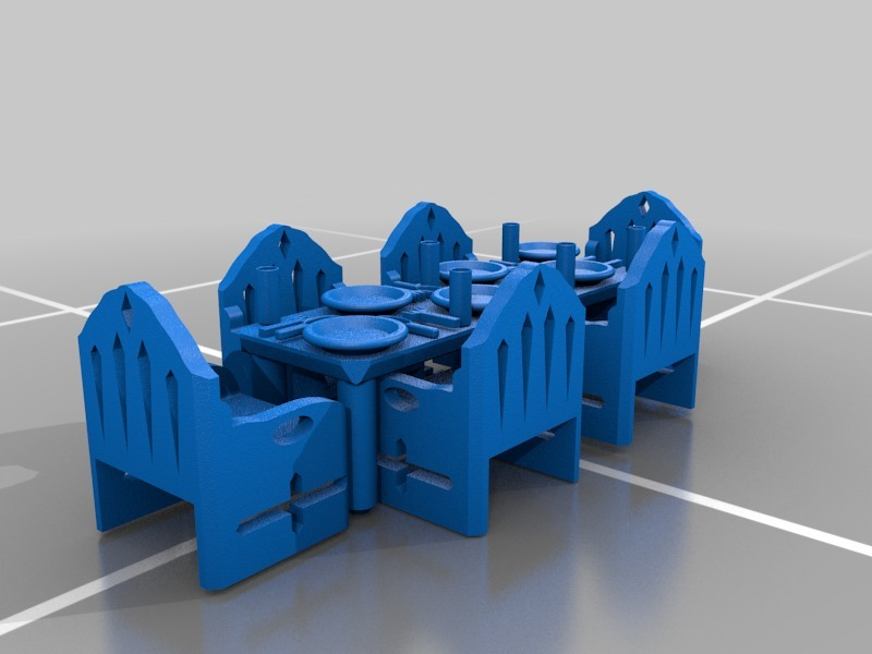 mini mobilia cenare camera tavolo modello 3D print model - Mito3D