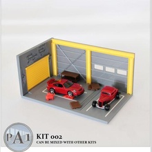 mini garage diorama 1 64 échelle miniatures modèle 002 moulé pression chaud roues boîte d'allumettes facile accessoires voiture jouet enfant 3d print model - Mito3D