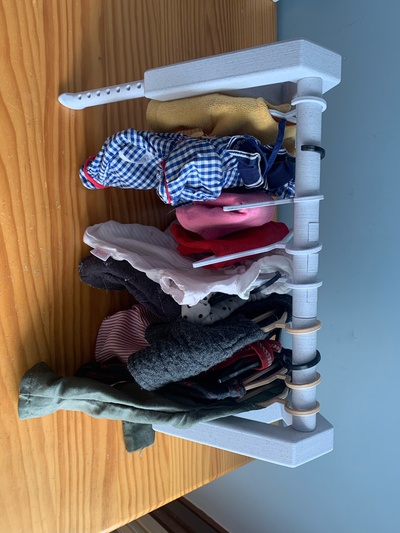 mini garment rack bearing clothing plush animals doll coat hanger 3d print model - Mito3D
