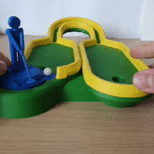 mini golf - hole 2 game golfer pair toy interactive play tee 3d print model - Mito3D