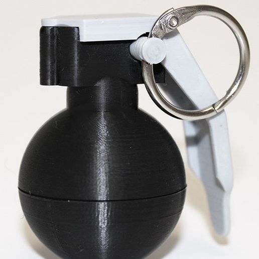 mini grenade clé bague titulaire soutien bijoux récipient porte clés casemate pilule 3D print model - Mito3D