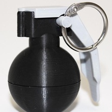 mini grenade keyring holder gadget pill box container key ring chain keychain 3d print model - Mito3D