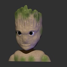 mini groot bust art collection toy 3d print model - Mito3D
