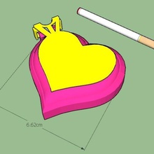mini coeur cendrier - cœur minimum de la mode 3d print model - Mito3D