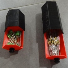 Mini sechseckig Boxen Gadget Box Elektronik Widerstand LED Lager trainieren 3d print model - Mito3D