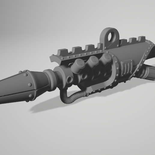 mini imperial robot mass accumulator cannon game knight armor weapon moirax armiger grav pulsar 3D print model - Mito3D