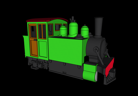 mini l&b style baldwin lyn lynton barnstaple baldwin oo9 009 loco steam locomotive  3d print model - Mito3D