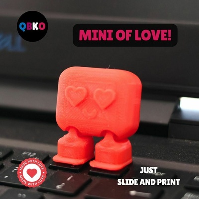 mini of love print in place miniature retro game boy gameboy san valenting amor regalo obsequio toy flexi nintendo articulated 3d print model - Mito3D