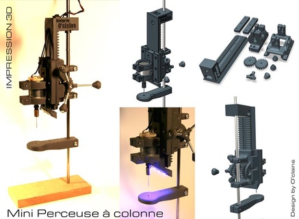 mini perforar colonne prensa máquina herramientas fabricar hacedores 3d print model - Mito3D