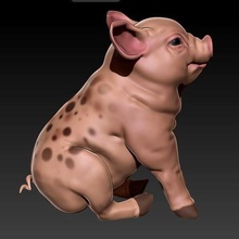 mini pig art midpoly la naturaleza animal 3d print model - Mito3D