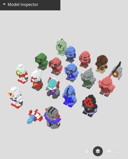 mini pixelato gundam zaku non scala mecha robot anime mech fan arte 3d print model - Mito3D