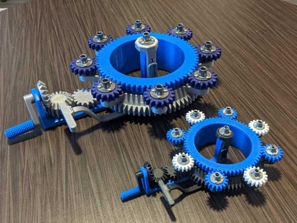 mini planetário engrenagem menorá v2 mecânico brinquedos 3d print model - Mito3D