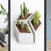 mini pots pack poly pot octopus flower plant vase pyramid home garden 3d print model - Mito3D