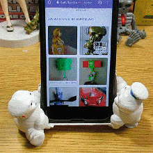mini puft célula phone suporte baía caça fantasmas vida morte marshmallow homem boneca base 3d print model - Mito3D