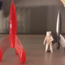 mini-Rakete Tim und Struppi verschiedene 3dprinting printing3d - Sicherung Erfindung 3d print model - Mito3D