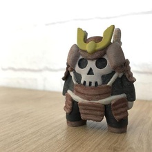 mini samurai skull art toy cute skul 3d print model - Mito3D