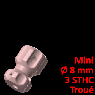 mini Cacciavite maniglia 8 buco 3 viti manica 3d print model - Mito3D