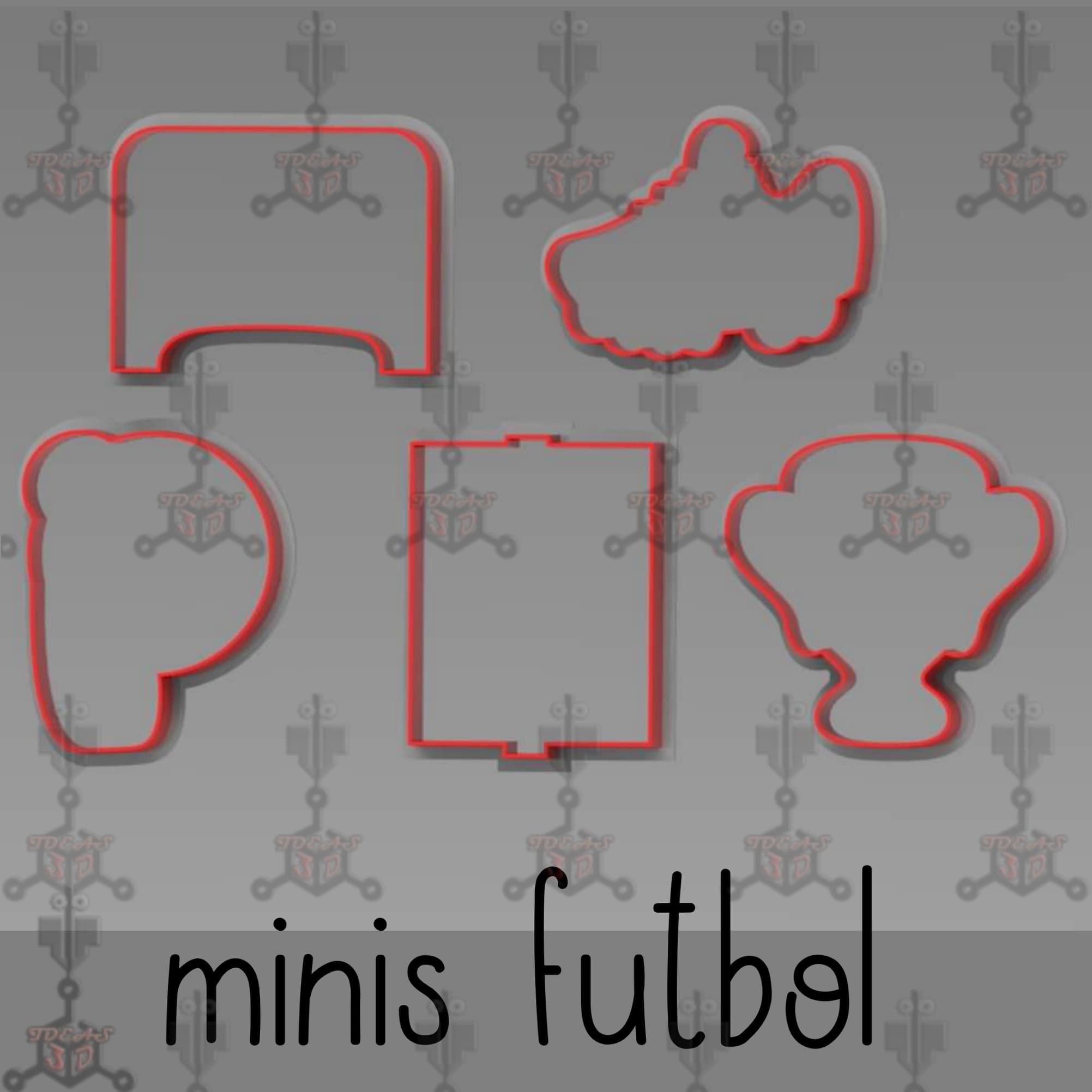 mini conjunto pai FUTEBOL biscoito cortador minis futebol 3D print model - Mito3D