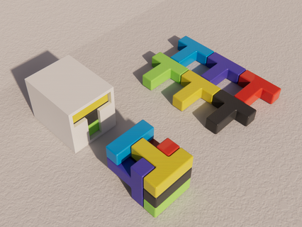 mini six puzzle sixt box packing puzzles volker latussek 3d print model - Mito3D