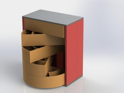 mini espace rangement boîte rotatif tiroir meubles sûr cabinet grille 3d print model - Mito3D