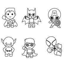 mini superhéroe cortadores superhéroes batman Robin capitán America hombre araña hierro cumpleaños 3d print model - Mito3D